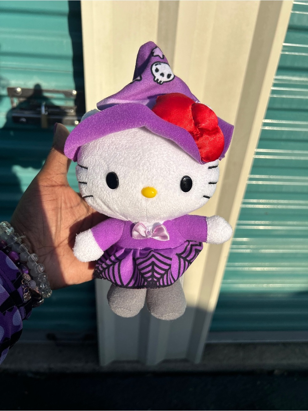 Hello Kitty Purple Witch Plush with Red Bow